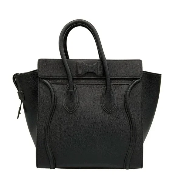 CELINE Luggage Mini Shopper Black Drummed Calf - Handbag - Picture 2 of 15